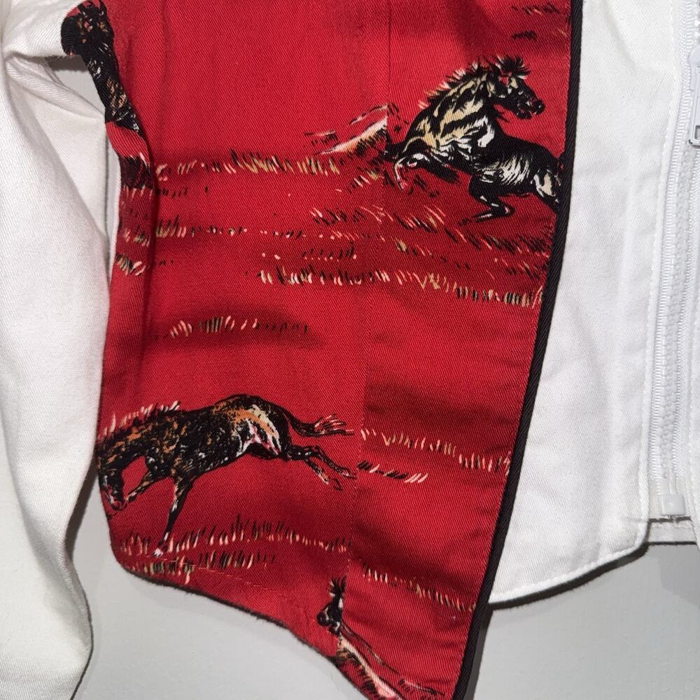 Vintage Cropped RoughRider Zip Front Sweetheart Cut Y2K Western Shirt Horses SM - Picture 3 of 8